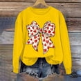 thumbnail image 4 of HAiming Valentines Day Sweatshirts for Women Long Sleeve Cute Bow Print Tops Casual T-Shirts Trendy Tee, 4 of 8
