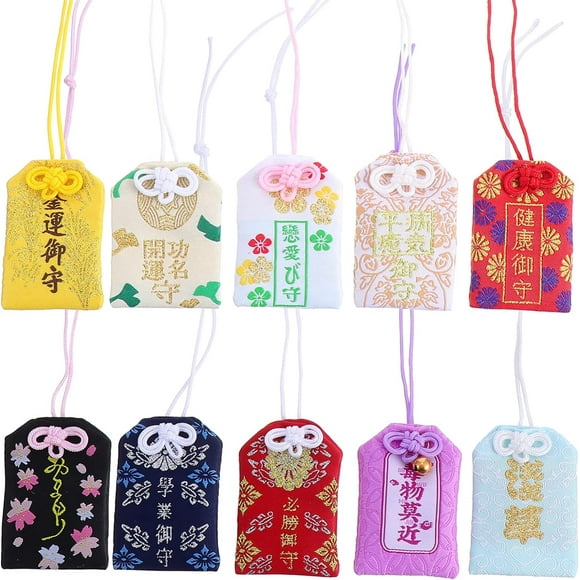 10pcs Japanese Omamori Amulet Hanging Sachet Blessing Bag Pendant for Car