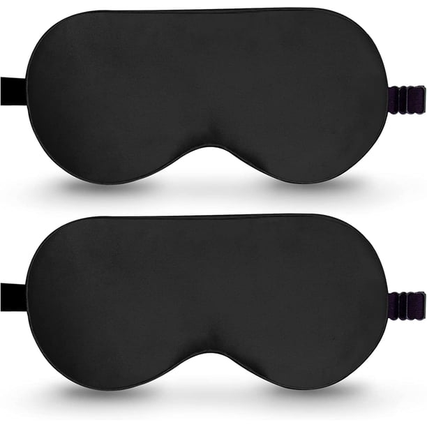 Antifaz de seda para dormir, paquete de 2 antifaces de seda morera con correa ajustable, antifaz para dormir durante la siesta, protector de ojos BeeVines