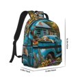 thumbnail image 2 of Goofa Vintage Pickup Sunflower Dog Pattern Comfortable Student Backpack - Ergonomic Design, Durable, Water-Resistant, Multi-Compartment,Travel, and Outdoor Activities, 2 of 5