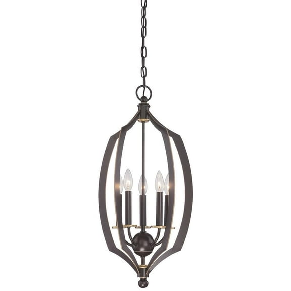 Minka Lavery Middletown 5-Light 14" Pendant Light in Downton Bronze with Gold Highlights