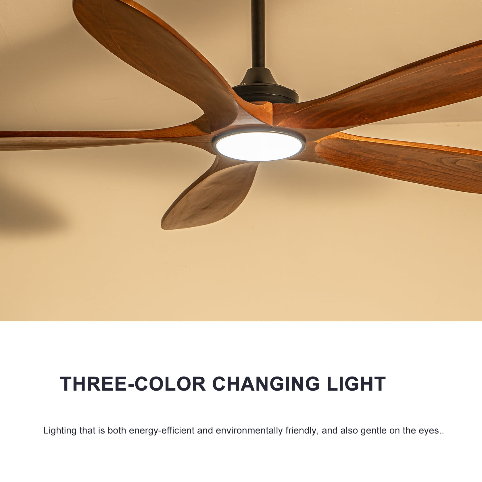 Mintazer 52 in Ceiling Fan with Lights and Remote, Modern Ceiling Fan with 6 Speed & 5 Blade for Farmhouse Bedroom Living Room Gazebo Patio, Brown
