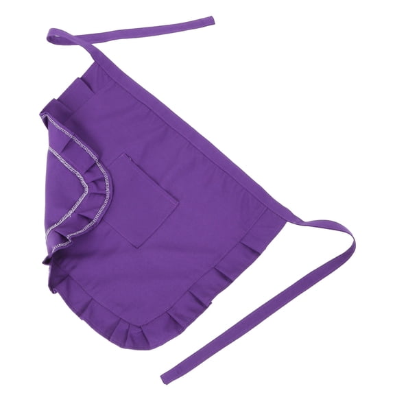 COMPUKAS 1 Pair Short Waist Apron with Pockets for Chefs and Waitresses in Restaurants and Kitchens Purple