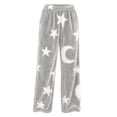 thumbnail image 6 of LUGOGNE Fuzzy Fleece Pants Women Warm Winter Pajama Pants Star Moon Print Soft Comfortable Home Casual Bottoms with Pockets Gray,XXXL, 6 of 9