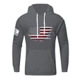 thumbnail image 2 of 250 Anniversary Usa Hoodie for Men Fashion Patriotic Loungewear Sweatshirt Men Long Sleeve Drawstring Hood Kangaroo Pocket Dark Gray 2XL, 2 of 4