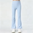 thumbnail image 7 of Hurxie Bootcut Leggings for Girls High Waist Soft Stretch Women Yoga Pants Teen Dance Running Light Blue,5-6Years, 7 of 7
