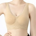 thumbnail image 5 of Bxsruta Womens Sports Bras, Yoga Comfort Seamless Stretchy Sports Bra for Women, Lace Sleep Bra Beige M, 5 of 8