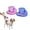 Blue & Purple, variant on HUJHKIO 2-in-1 Pet Shower Brush for Dog Cat, Portable Rinse Tool with Gentle Spray Nozzle for Outdoor Hiking Camping, Connect to Water Hose or Water Bottle, Clean Muddy Paws Full Body Bath, Purple