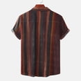 thumbnail image 5 of Mchoice Beach Shirts for Men,Men's Vacation Striped Shirts Casual Short Sleeve Button Down Printed Summer Vintage Beach Tops, 5 of 5