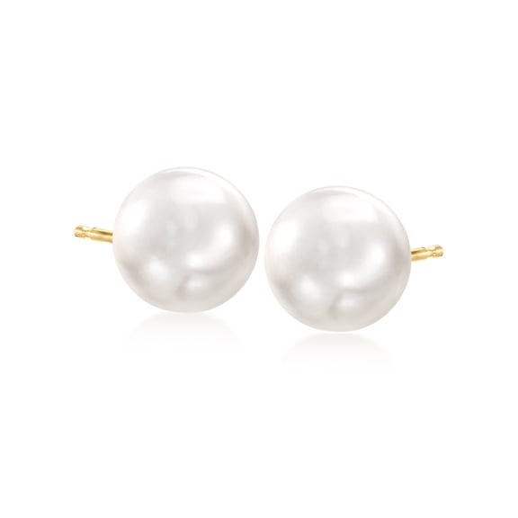 Ross-Simons 11-12mm Cultured Pearl Stud Earrings in 14kt Yellow Gold, Women's, Adult