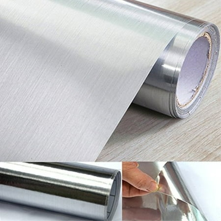 Metal Diamond Vinyl Liner - UPREDO Thick Metal Look Stainless Steel Adhesive Metallic Shelf Liner Contact Paper Vinyl Film Backsplash Cover 24in by 79in Si