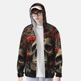 thumbnail image 2 of Fotbe Classical Rose Crown Skull Chaqueta con Protección Solar UPF 50+ para Hombre y Mujer, Camisa con Capucha y Bolsillos-Medium, 2 of 7