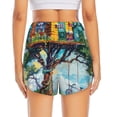thumbnail image 2 of Lsque Whimsical Treehouse Painting Printed Women's Running Shorts with Liner Pockets,Elastic Quick Dry Workout Athletic Gym Yoga Shorts,Womens High Waist Shorts-X-Large, 2 of 9