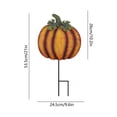 thumbnail image 3 of Iron Pumpkin Yard Decorations, Metal Garden Stakes Fall Lawn Ornaments for Thanksgiving Halloween Outdoor Patio Decor, Ground Insert Art for Home Backyard Seasonal Display, Orange, Style A, 3 of 9