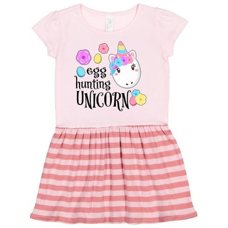 

Inktastic Egg Hunting Unicorn- Easter eggs Gift Toddler Girl Dress
