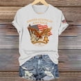thumbnail image 6 of Lazyguy Women's Casual USA 250th Anniversary Celebration Loose Short Sleeve Crew Neck Tops Party T-Shirts Outdoor Celebration Printing Patterns Tee S-3XL White, 6 of 6