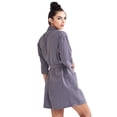 thumbnail image 2 of TowelSoft Women's Short Cotton Blend Waffle Kimono Gray Bathrobe (Small/Medium), 2 of 3