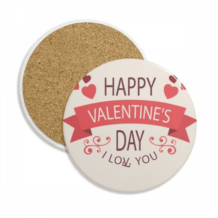 

Love You Happy Valentine s Day Coaster Cup Mug Tabletop Protection Absorbent Stone