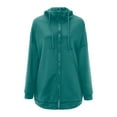 thumbnail image 4 of Glonme Loose Fit Hooded Jacket Womens Casual Pockets Zip up Hoodies Tunic Sweatshirt Plus Size Long Hoodie Jacket Green S, 4 of 6