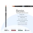 thumbnail image 2 of Creative Mark Beste Golden Taklon Hair Brushes - Watercolor Paint Brushes for Acrylic, Watercolor, Water-Soluble Oil, and Any Wet Paint - Wedge - 6 - 2 Pack, 2 of 7