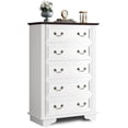 thumbnail image 2 of Farmhouse Dresser for Bedroom, Wood Dresser with 5 Drawer, Chest of Drawers with Roman Metal Handle for Living Room, White, 2 of 7