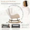 thumbnail image 3 of Nursery Rocking Chair  Velvet Upholstered Glider Rocker Rocking  Chair with High Backrest  Mid Century Modern Armchair Comfy Side Chair  Room Bedroom Offices, 3 of 7