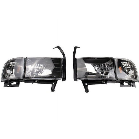 Headlight Set 2 Piece - Compatible with 1994 - 2002 Dodge Ram 1500 1995 1996 1997 1998 1999 2000 2001