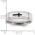 thumbnail image 5 of Sterling Silver Ss 6mm Enamel Cross Fancy Band Size 7 Made In United States qwb126-7, 5 of 5