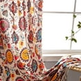 thumbnail image 2 of Nvzi Home Curtains for Bedroom Living Room,Semi-Blackout Country Cotton and linen Vintage Chic Tassels Hollow Window Treatment Rod Pocket Drape（1 Panel，70.8*59in,A71）, 2 of 5