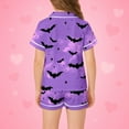 thumbnail image 6 of Weebloom Halloween Pajamas for Girls Cute Bat Print Soft Comfortable Nightwear Long Sleeve Top and Pants Two Piece Outfit for Toddler and Little Girls Girl Sleepwear 12-13 Years, 6 of 8