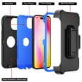 thumbnail image 6 of Xhy iPhone 14 Plus Case with Belt Clip Holster+Screen and Lens Protector Military Grade Heavy Duty Shockproof Armor Detachable for iPhone 14 Plus 6.7 inch 2022 Phone - Black+Dark Blue, 6 of 6