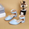 thumbnail image 2 of Otqutp Toddler Girls Low Heel Dress Shoes Closed Pointed Toe Comfort Casual Flats Kids Ankle Strap Wedding Party Princess Shoes, 2 of 6