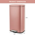 thumbnail image 5 of Arlopu 8 Gallon Rectangular Kitchen Trash Can, Stainless Steel Step Trash Can with Soft-Close Lid for Bathroom, Living Room, 5 of 7