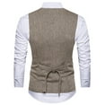 thumbnail image 4 of EQWLJWE Men Woolen Double-breasted Vest Suit Retro Business Waistcoat Men's Coat Jacket Holiday Clearance, 4 of 9
