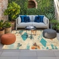 thumbnail image 2 of Orange Teal Red Outdoor Rug for Patio/Deck/Porch, Non-Slip Large Area Rug 4 x 6 Ft, Boho Modern Abstract Splashing Art Indoor Outdoor Rugs Washable Area Rugs, Reversible Camping Rug Carpet Runner, 2 of 8
