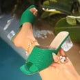 thumbnail image 5 of Roncen Women's Square Open Toe Heeled Mules Flip Flops Chunky Heels Slip On Sandals Block High Heel Fashion Wedding Dress Shoes, 5 of 9