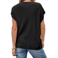 thumbnail image 3 of Short Sleeve Sweater for Women Crew Neck Ribbed Knit Vests Pullover Tops, 3 of 5