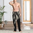 thumbnail image 2 of Bingfone black Easter eggs Mens All Over Print Sleep Pajama Pants-Large, 2 of 6
