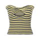 thumbnail image 5 of Chaleco de punto a rayas para mujer, Sexy, sin mangas, con cuello en V, espalda hermosa, Tops de tubo calados Pompotops  hdfakjf11159, 5 of 6