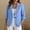Blue women casual blazer a1, variant on Women Casual Work Blazer Collared 3/4 Sleeve Button Down Jacket Loose Fit Office Business Basic Solid Tops for Spring Summer Daily Commute Layering, Gray 2XL