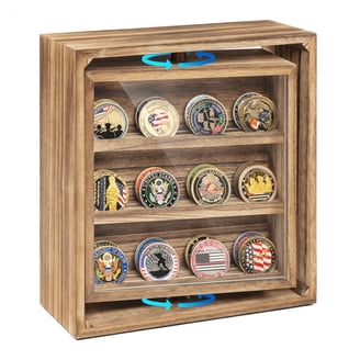 Military Challenge Coin Medals Pins Collector Display Case Lockable