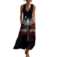thumbnail image 3 of VBVC Women's Floral V-Neck Sleeveless Maxi Dress,Button Detail Loose Flowy Dress For Women,Ladies' Casual Patriotic Summer Sundress with Pockets,Multicolor,S-3XL, 3 of 8