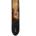 thumbnail image 6 of Walker And Williams KB-23 Skinny Series 2" Wide Black & Umber Brown Premium Carved Grain Leather Padded Guitar Strap With Tooled Koi Fish Design$$Music, 6 of 9