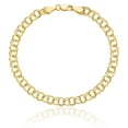 thumbnail image 2 of 14K Solid Yellow Gold Double Link Chain Charm Bracelet, 2 of 4