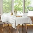 thumbnail image 3 of Luxury Table Protector Pad, 2 in 1 Table pad + Great Looking Tablecloth - Heat Resistant, Spill & Stain Proof - Flannel Backing (54x108, White - Silk Stripe), 3 of 4