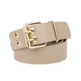 thumbnail image 5 of Retro Style Double Grommet Belt Leather Waist Strap Prong Buckle Trousers Accessories Decorative Waistband Punk Belt Men Women Waist Belt Beige, 5 of 10