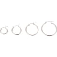 thumbnail image 3 of Non-Tarnish 304 Stainless Steel Hoop Earrings for Women Ring Shape Mixed Size Stainless Steel Color 15~31x14~29x2mm 12 Gauge Pin: 1x0.8mm 4pairs/set, 3 of 3