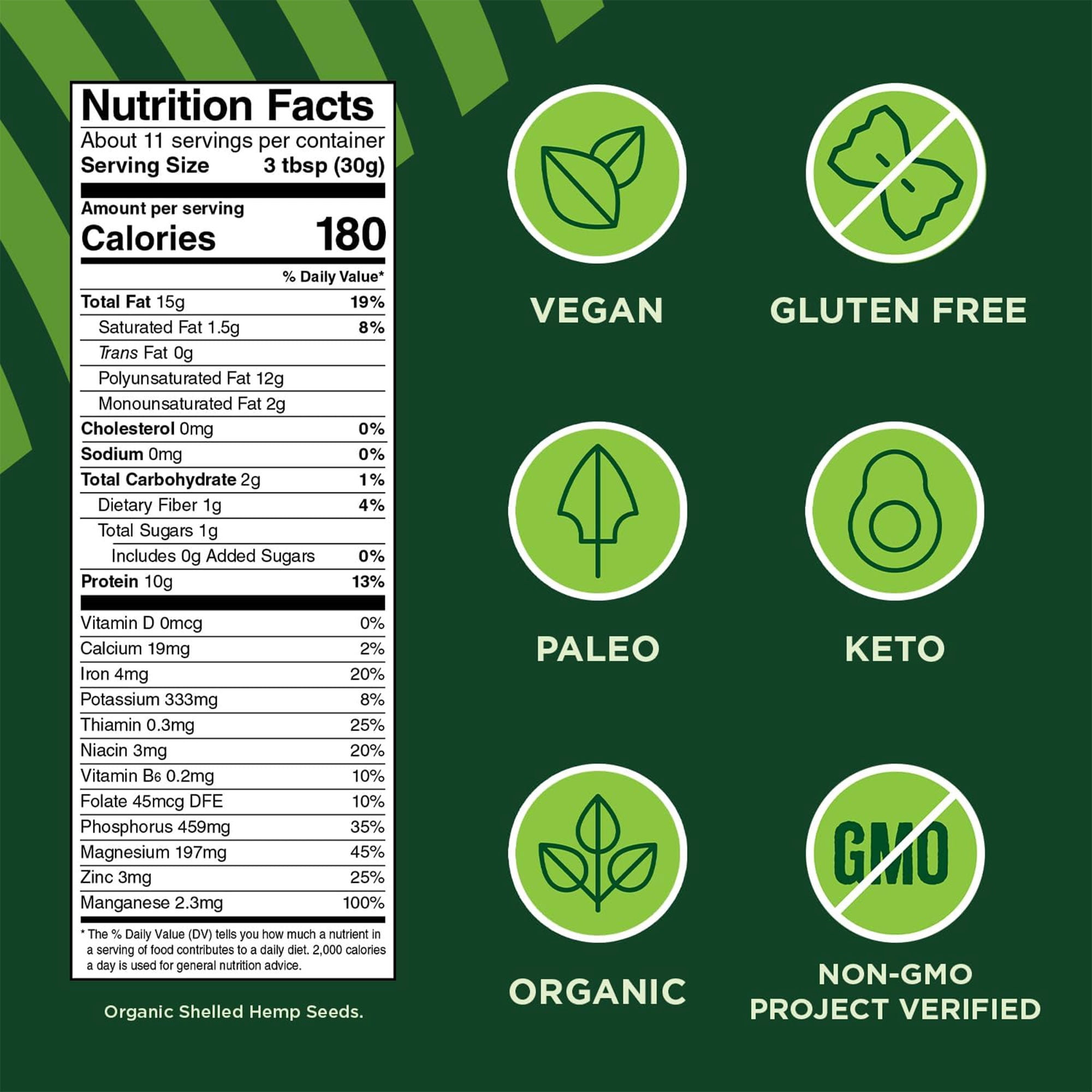 Manitoba Harvest Regenerative Organic Hemp Hearts, 12 oz