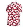 thumbnail image 3 of Daiia Tulips Flowers Pattern Men’s Polo Shirts,Solid Deck Shirt,Classic Fit, Breathable Cotton Polo for Casual and Sport Wear-Small, 3 of 9