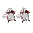 thumbnail image 1 of Set de batería Cufflinks Creative para hombre, kit de batería D rojo y plateado, 1 of 3